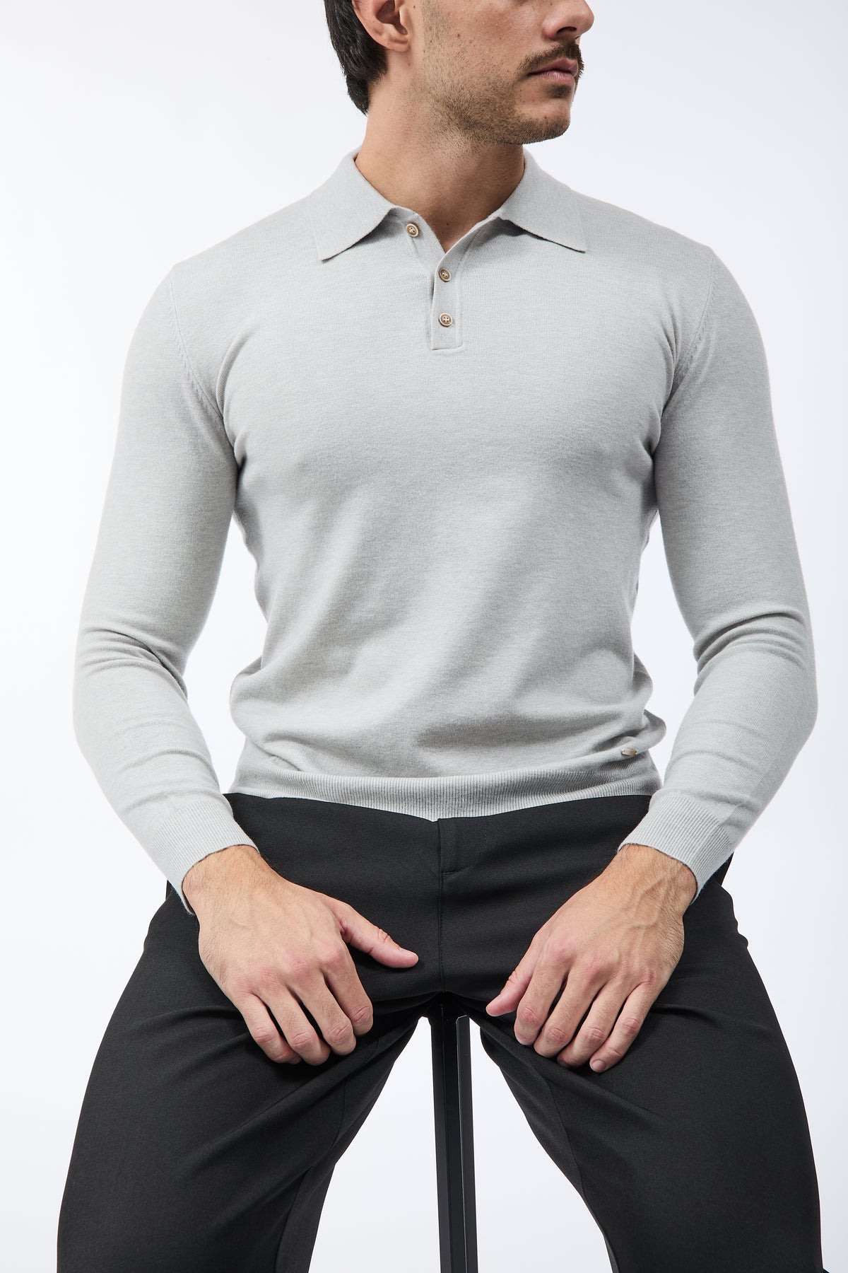 Maglioncino Polo Gianni Lupo 508 Grigio