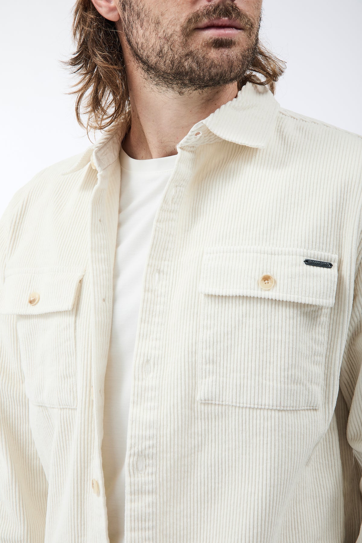 Camicia Gianni Lupo Velluto Panna 7844