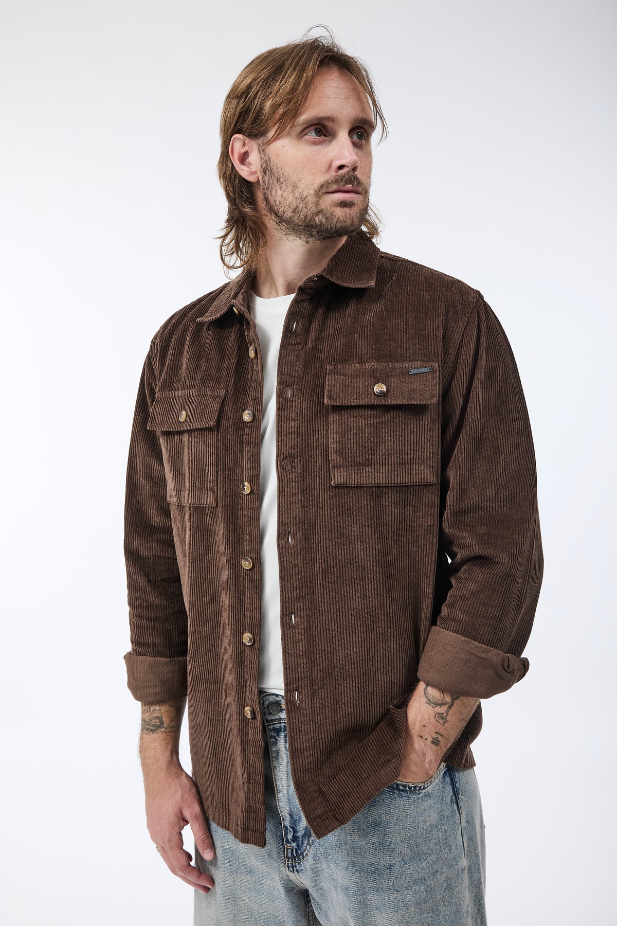 Camicia Gianni Lupo Velluto Caffè 7844