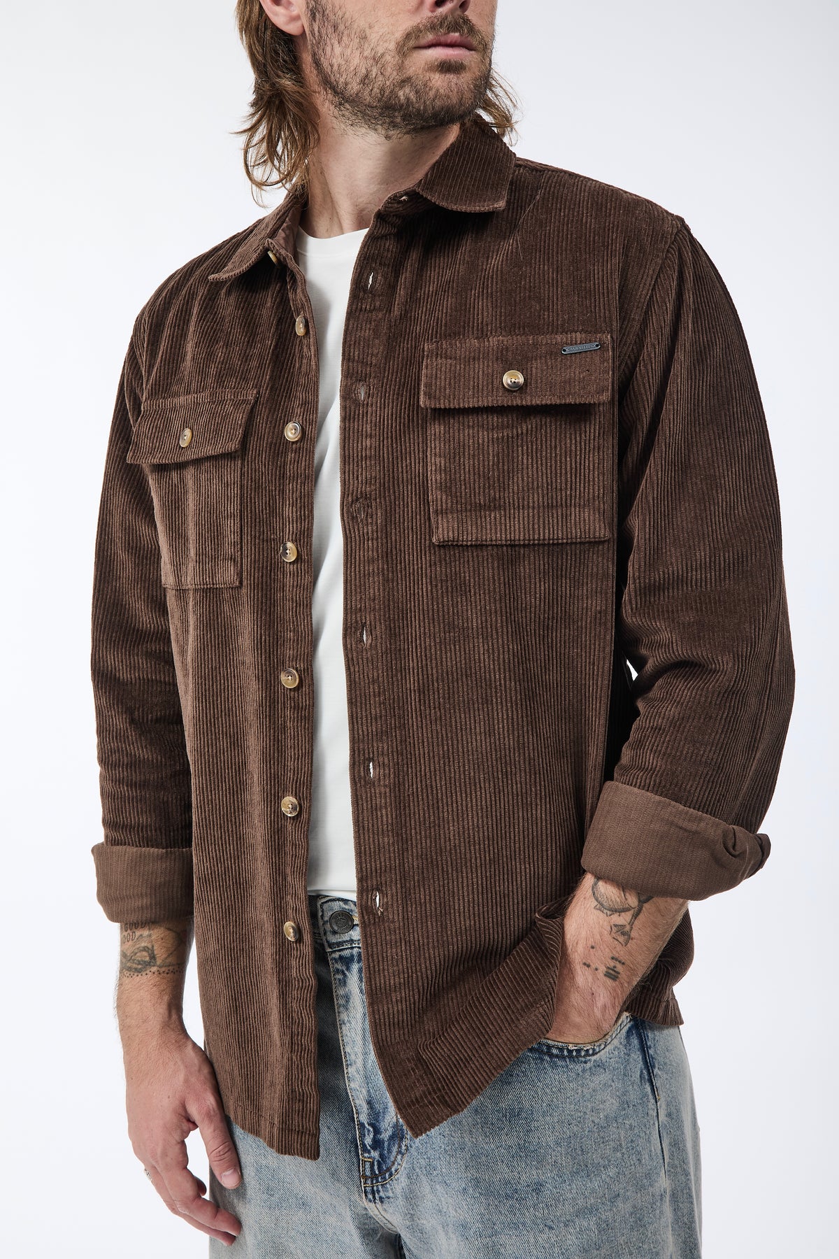 Camicia Gianni Lupo Velluto Caffè 7844