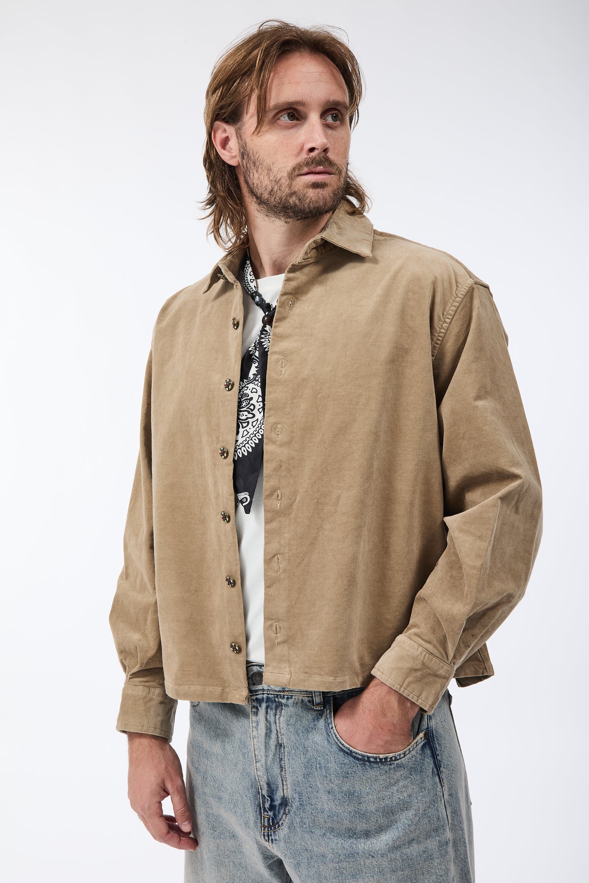 Camicia Berna Cropped Velluto Cammello 344