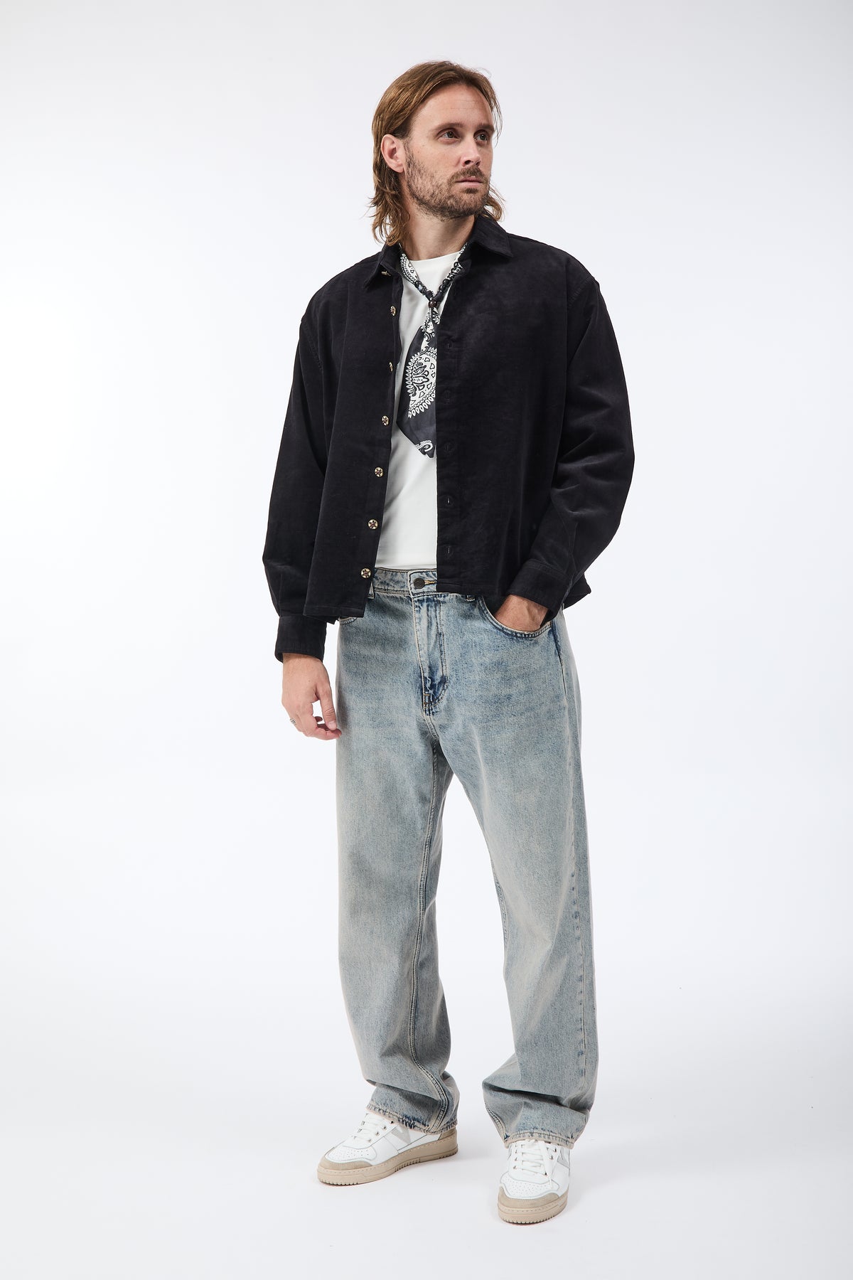 Camicia Berna Cropped Velluto Nero 344