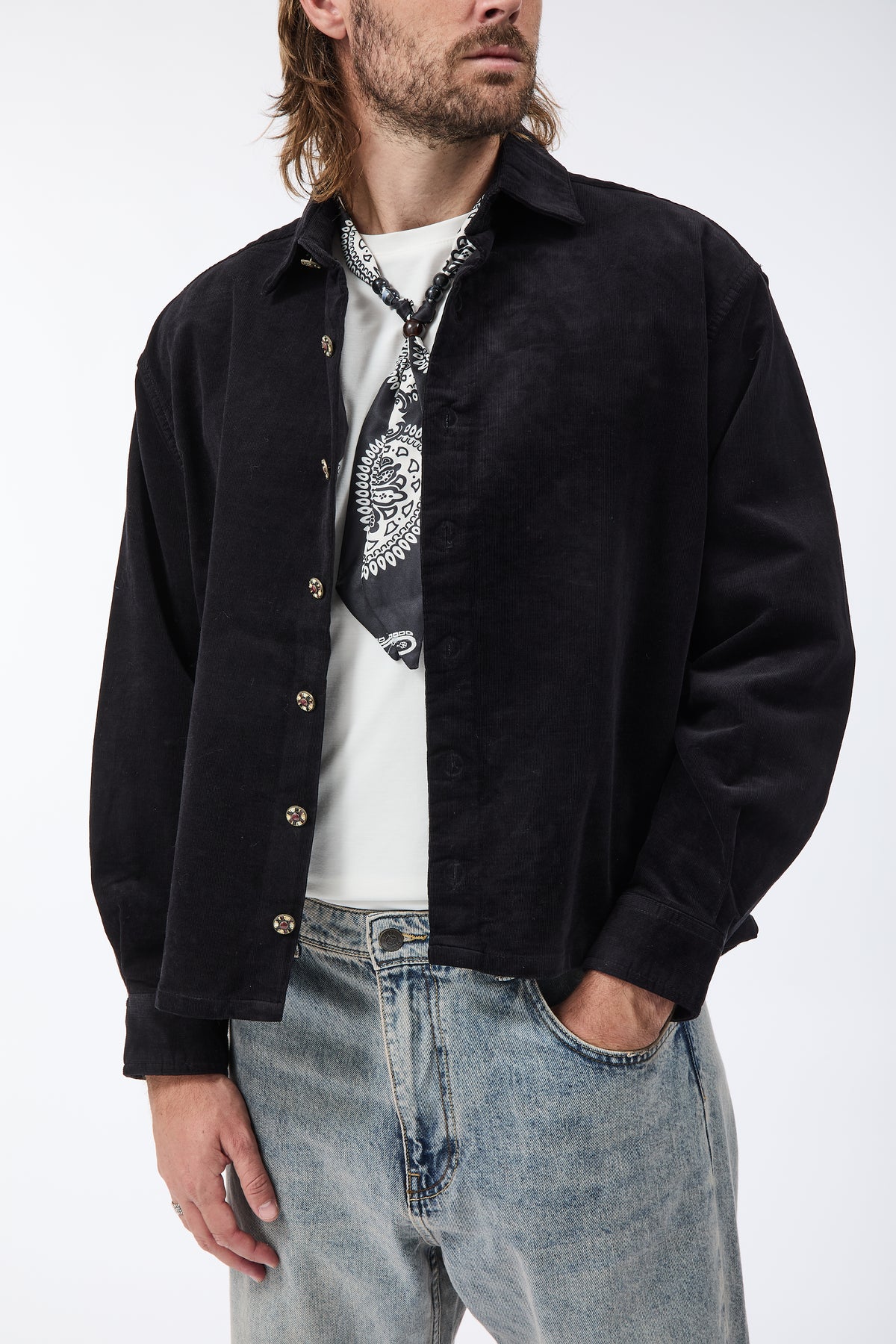 Camicia Berna Cropped Velluto Nero 344