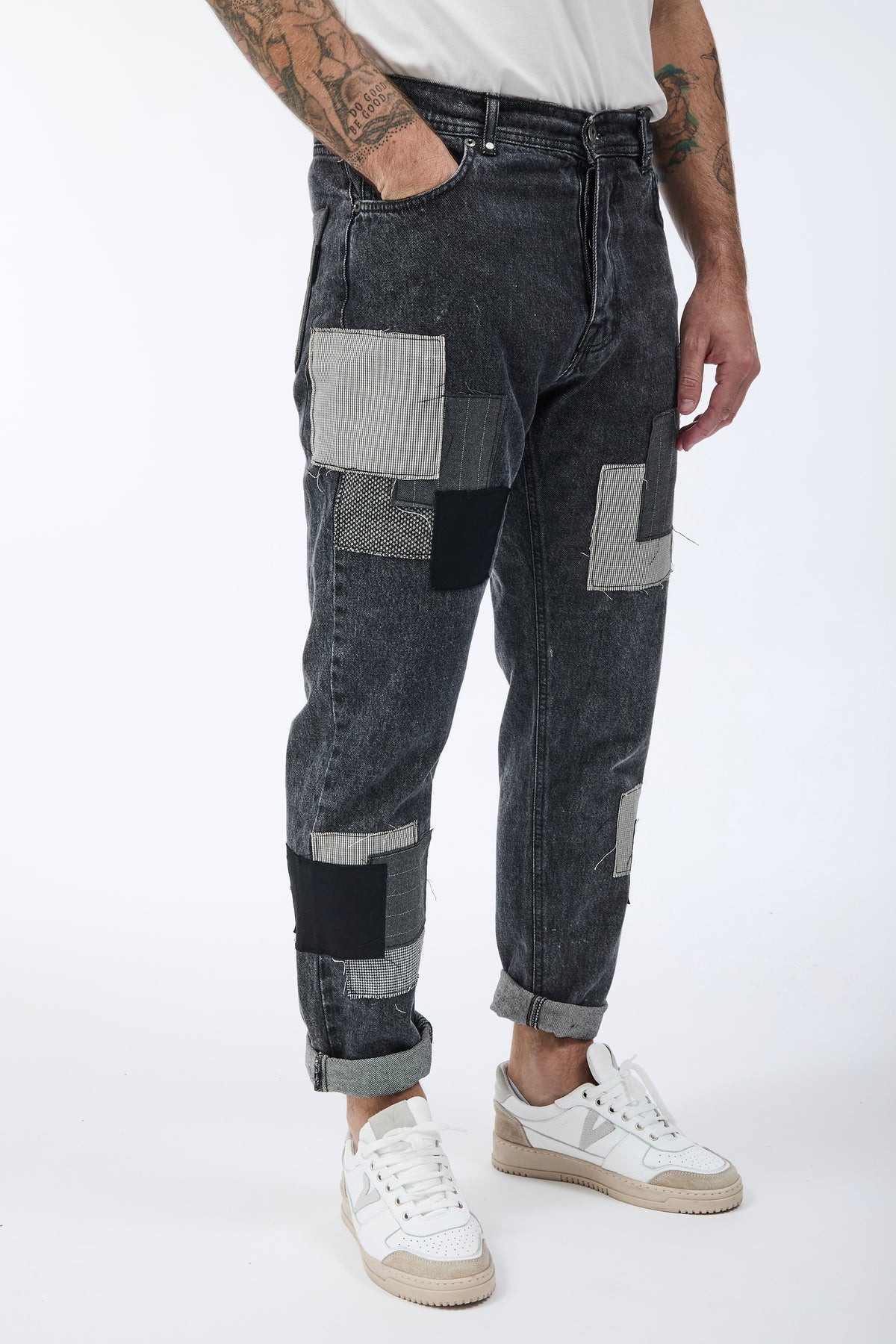 Jeans Block Eleven Patch Nero 6530
