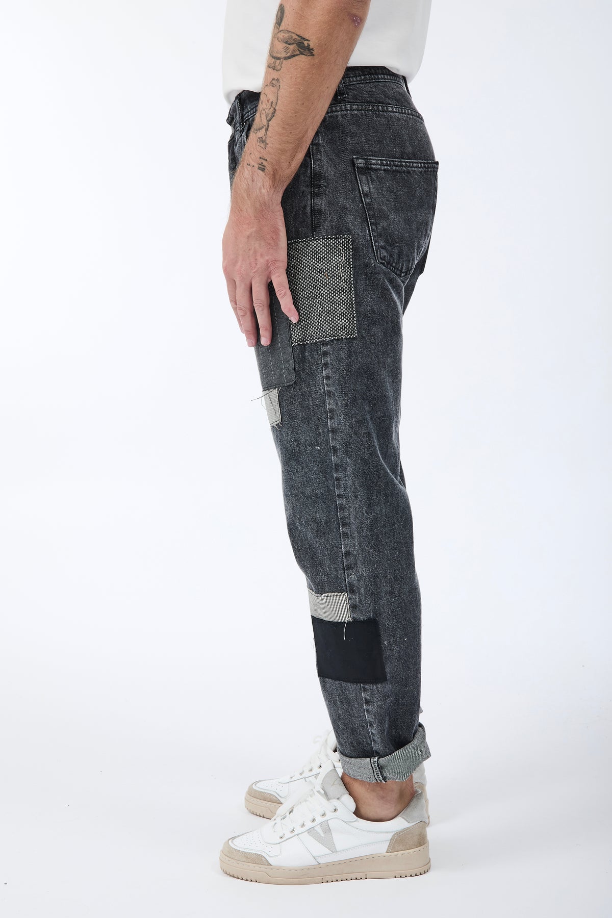 Jeans Block Eleven Patch Nero 6530