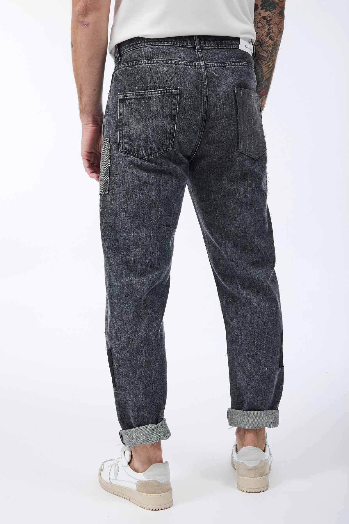 Jeans Block Eleven Patch Nero 6530