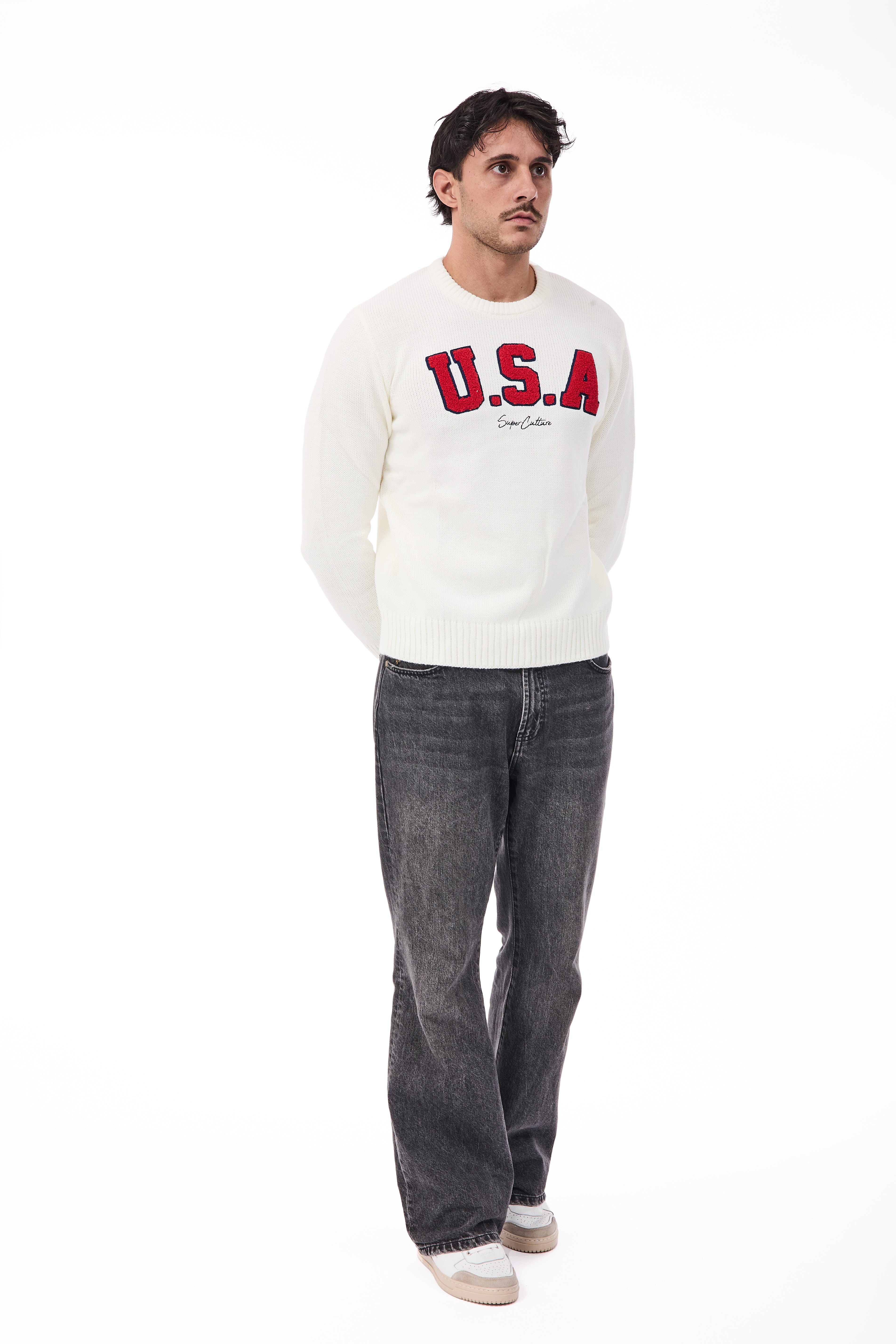 Maglione Superculture AK7009 Bianco