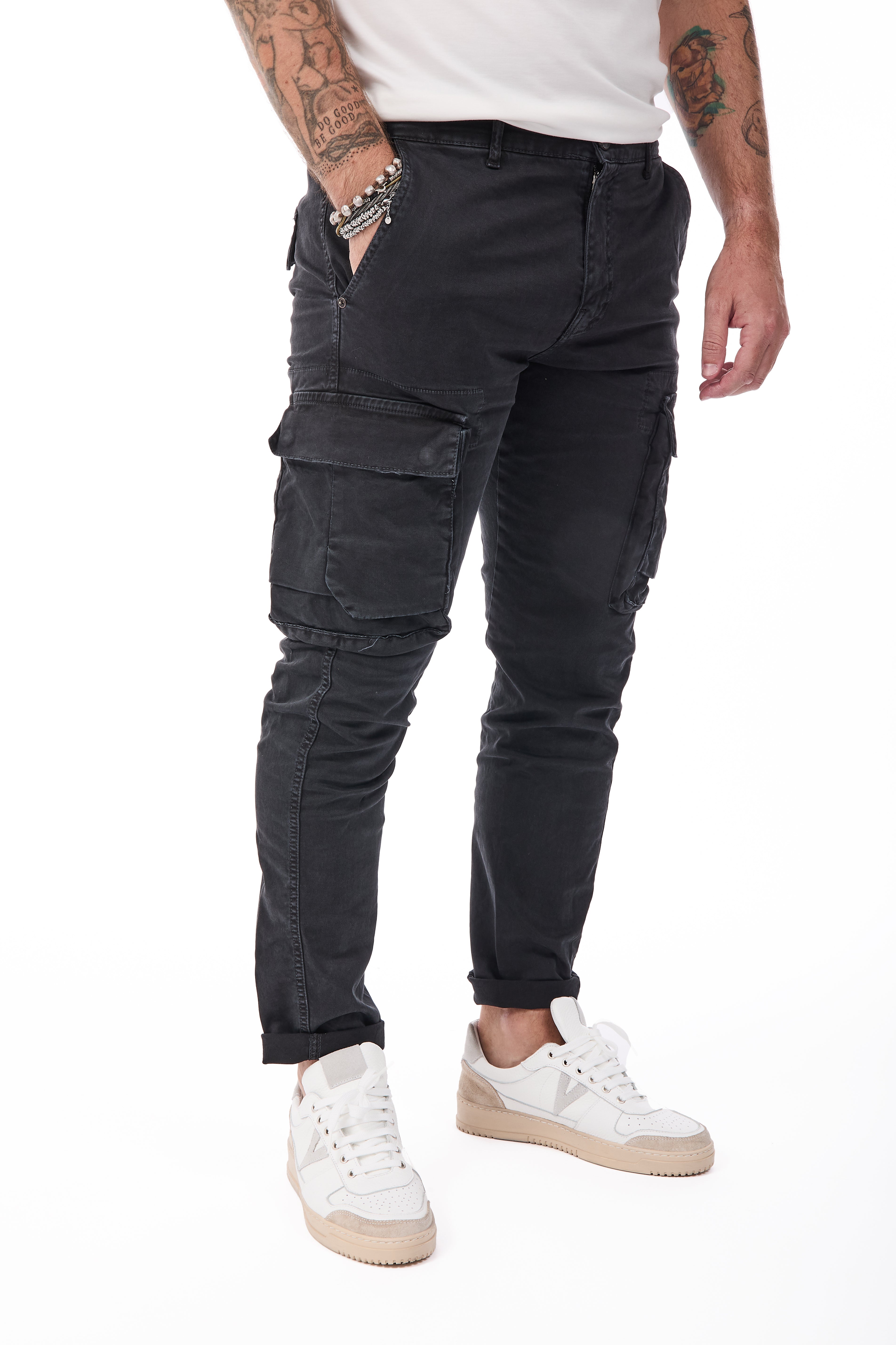 Pantalone Berna Cargo Nero 008
