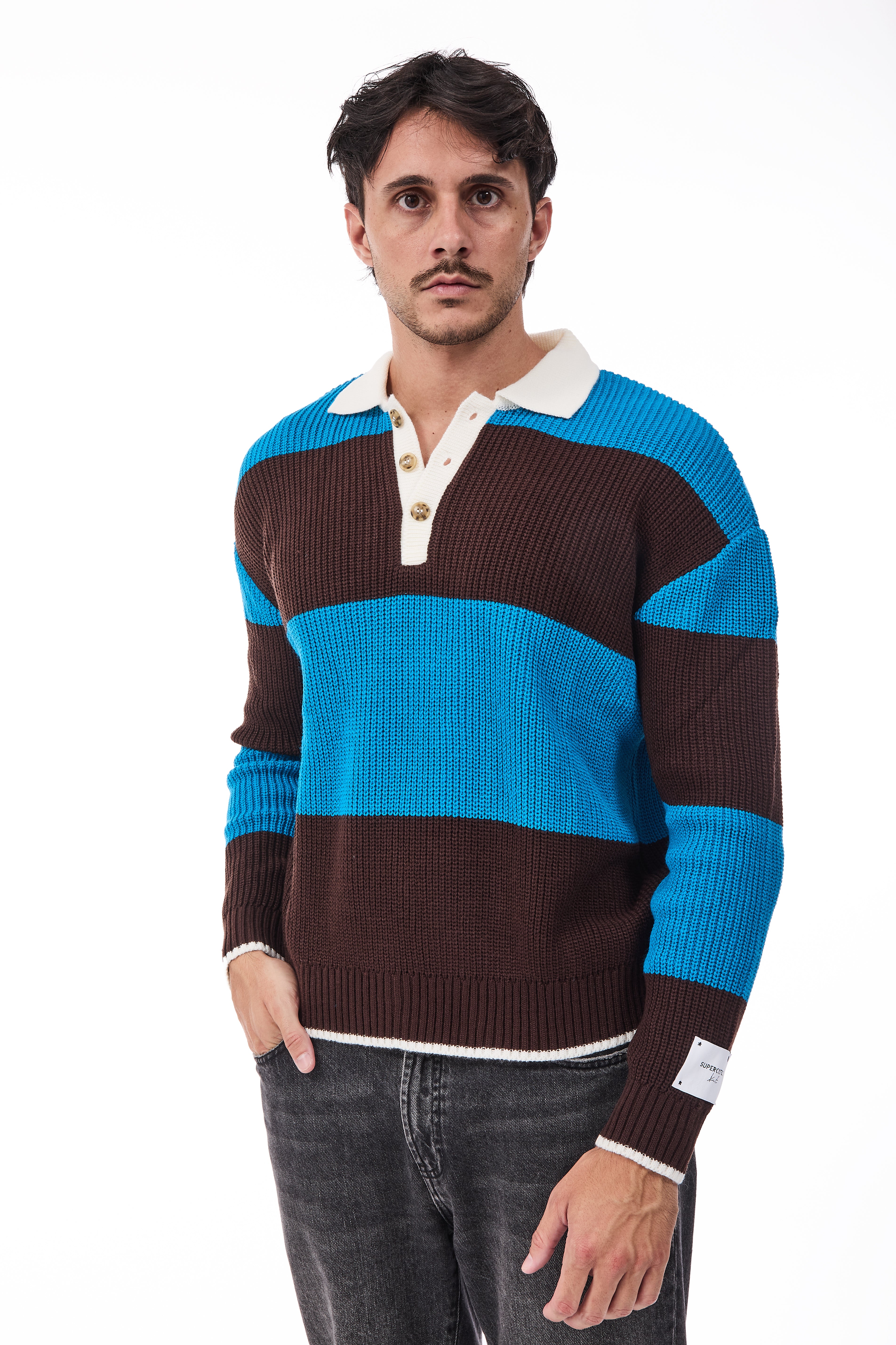 Maglione Superculture Polo AK7045 Turchese-Moro