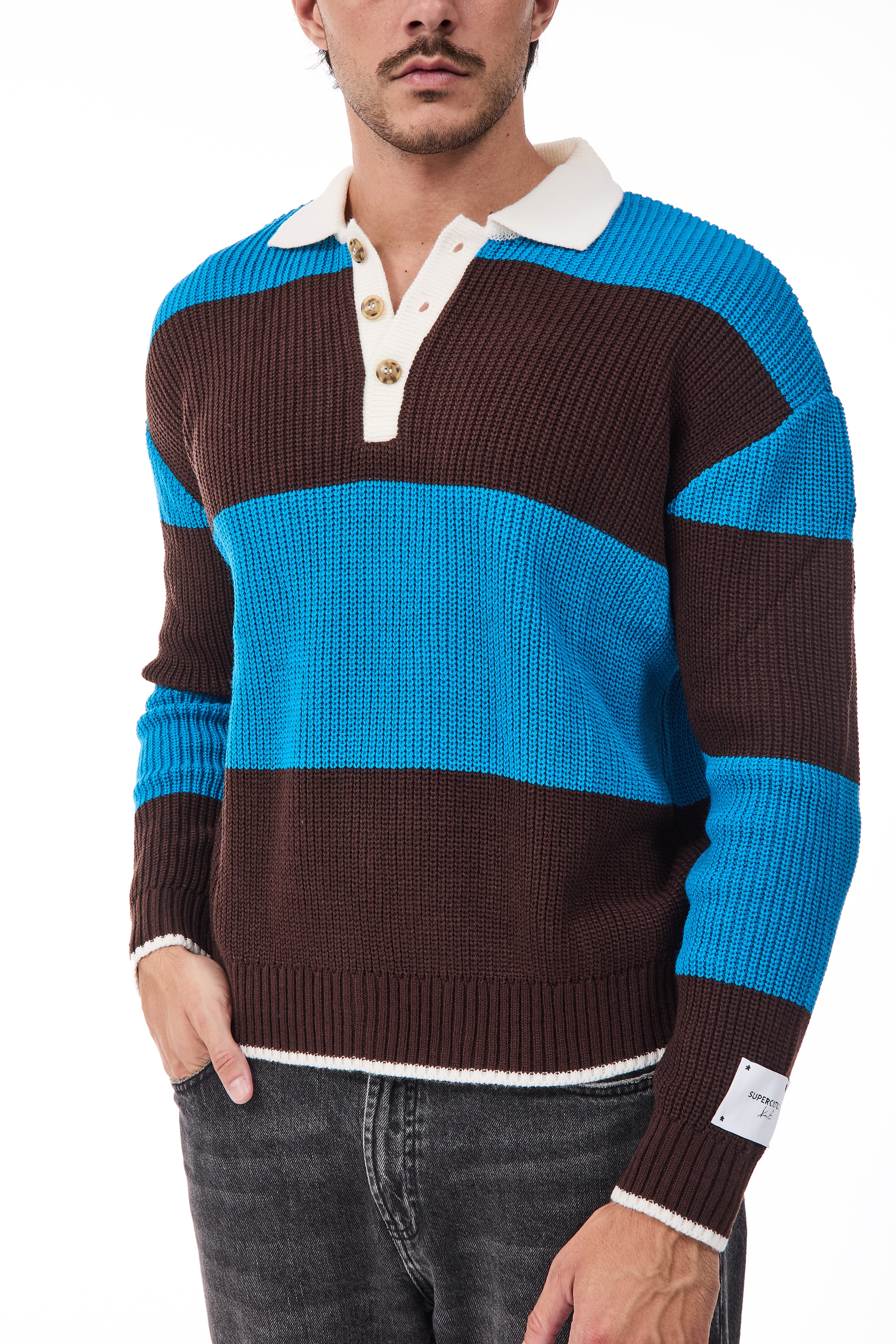 Maglione Superculture Polo AK7045 Turchese-Moro