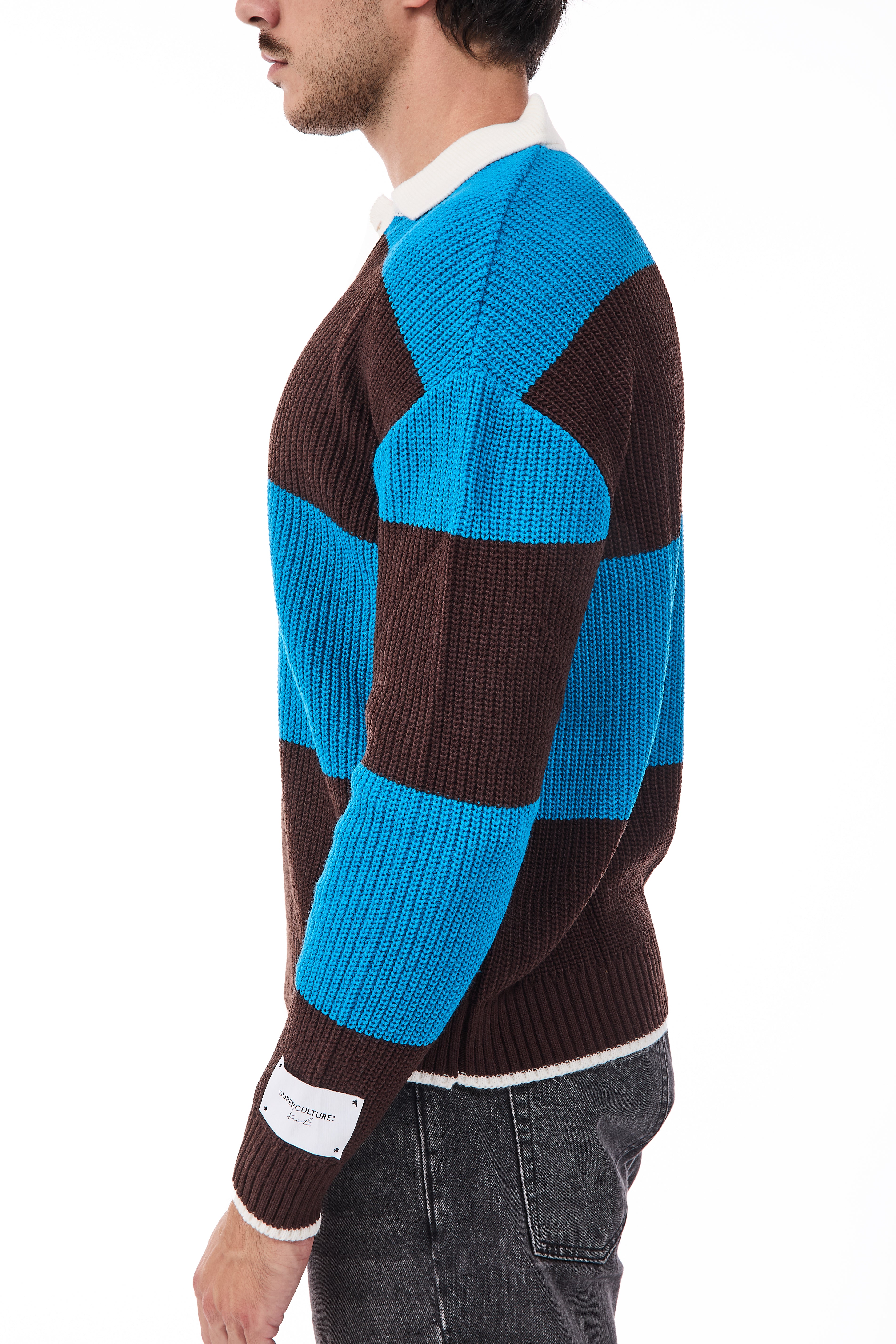 Maglione Superculture Polo AK7045 Turchese-Moro