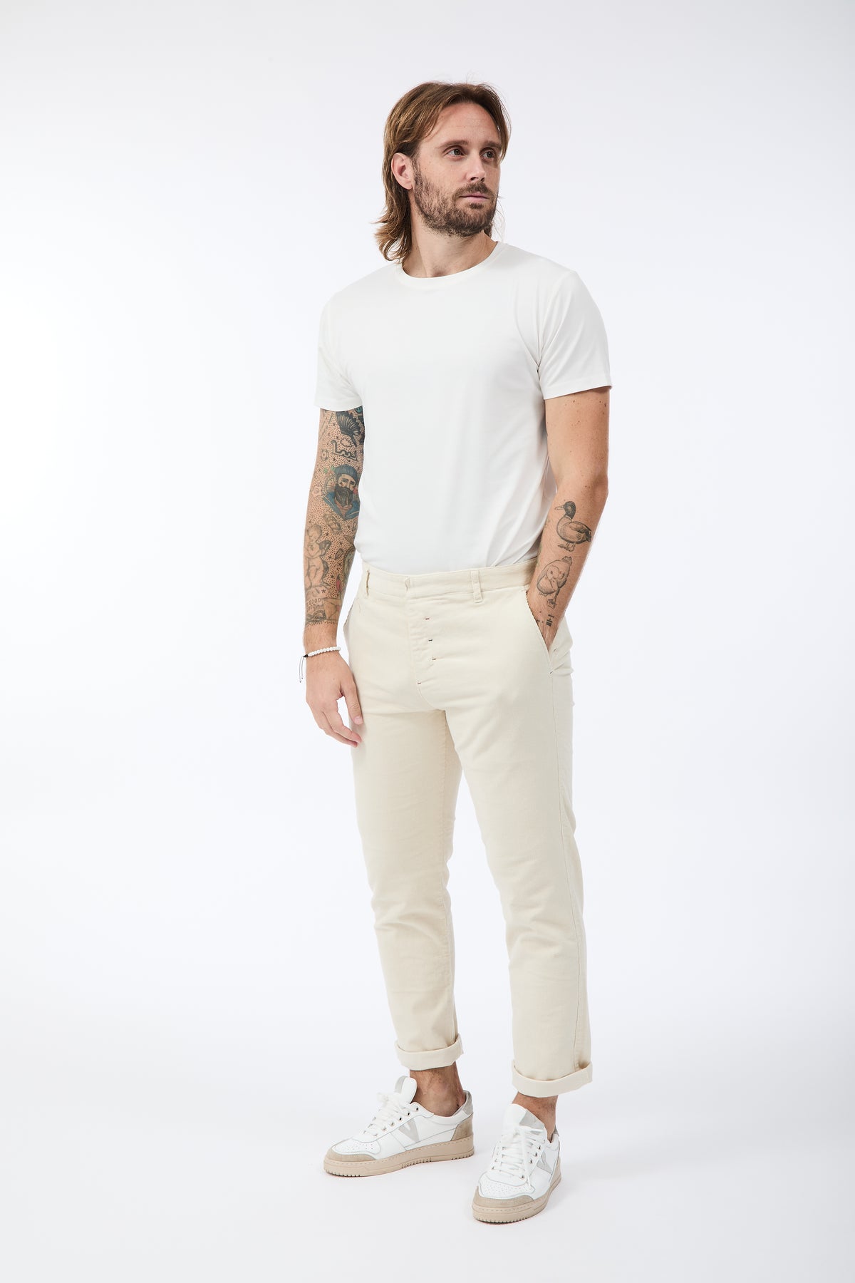 Pantalone Berna Chinos Velluto Panna 310