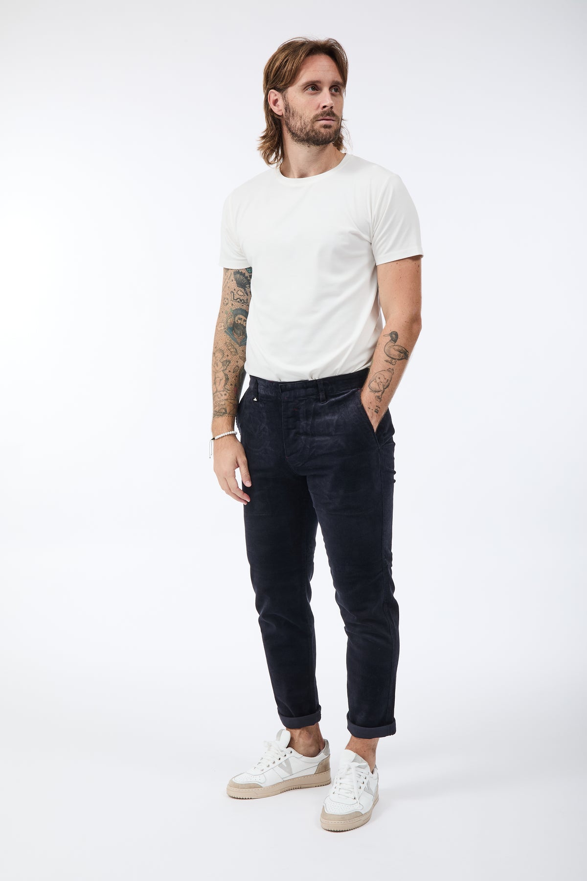 Pantalone Berna Chinos Velluto Blu 310