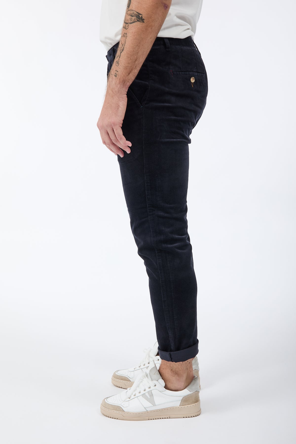 Pantalone Berna Chinos Velluto Blu 310