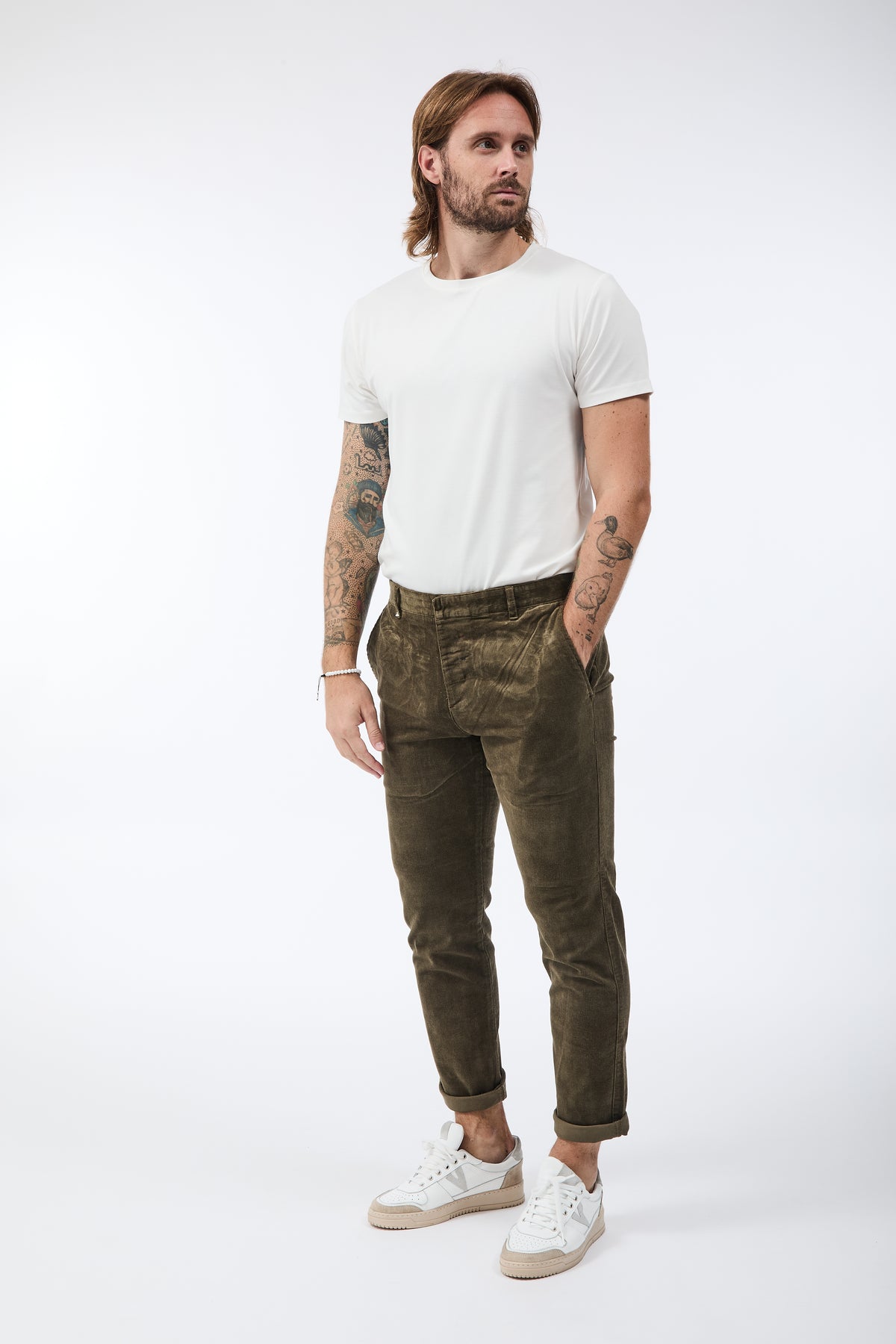 Pantalone Berna Chinos Velluto Verde 310