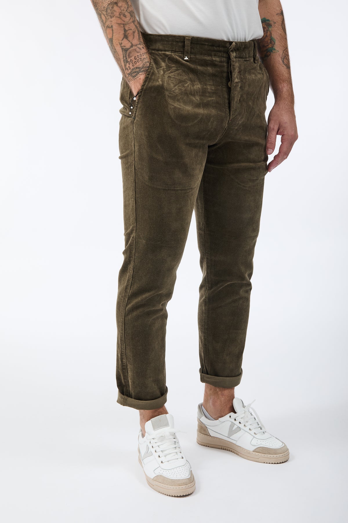 Pantalone Berna Chinos Velluto Verde 310