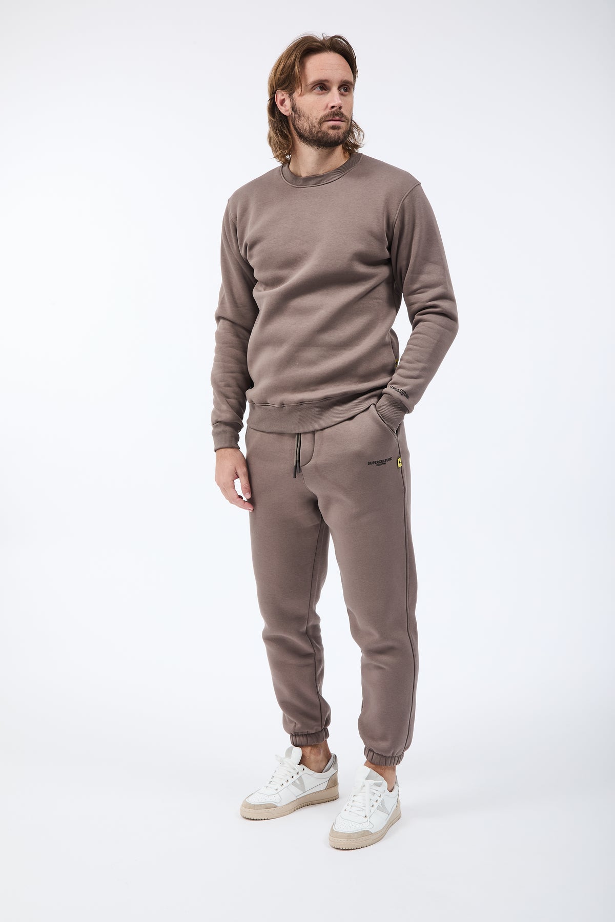 Felpa Superculture Girocollo Teddy Tortora