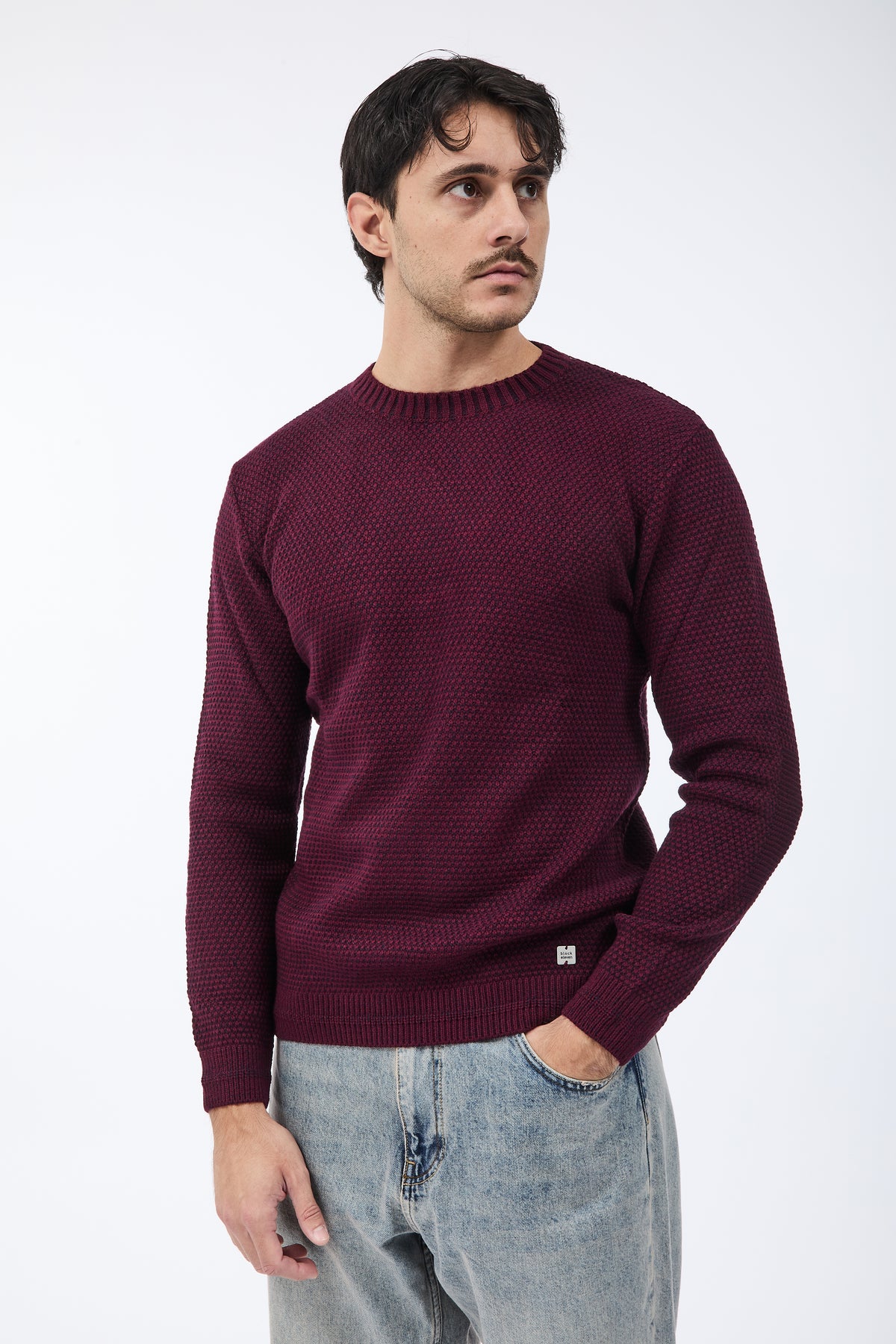 Maglione Block Eleven Scandiano Prugna-Blu