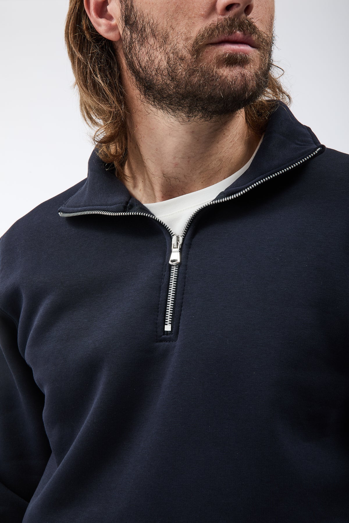 Felpa Superculture Mezza Zip Folk Blu
