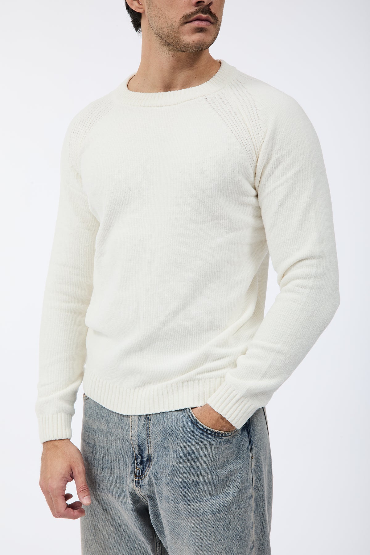 Maglione Over-d Ciniglia M21 Panna