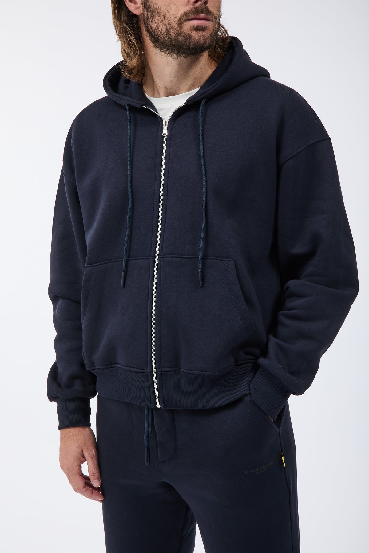 Felpa Superculture Zip Travis Blu
