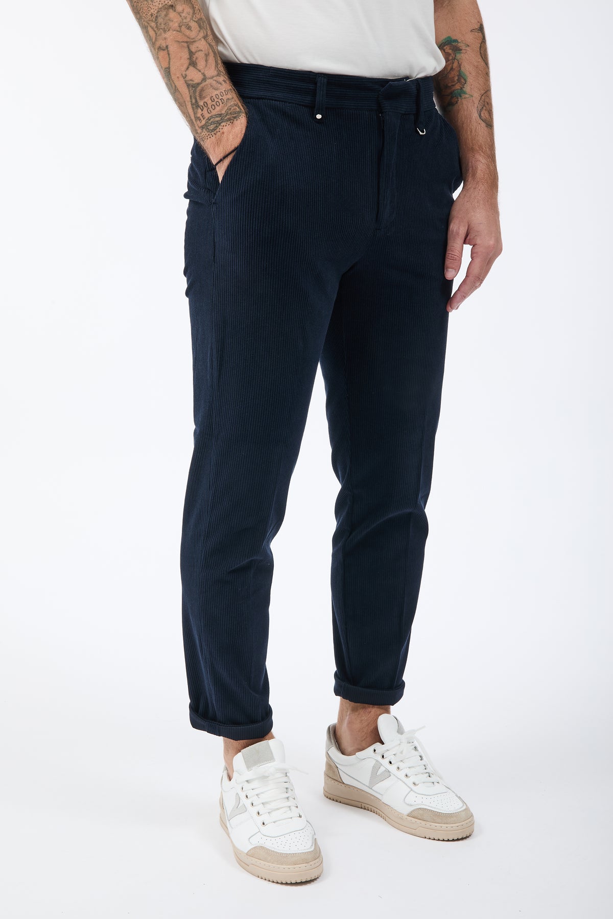 Pantalone Block Eleven Chinos Velluto Blu 10