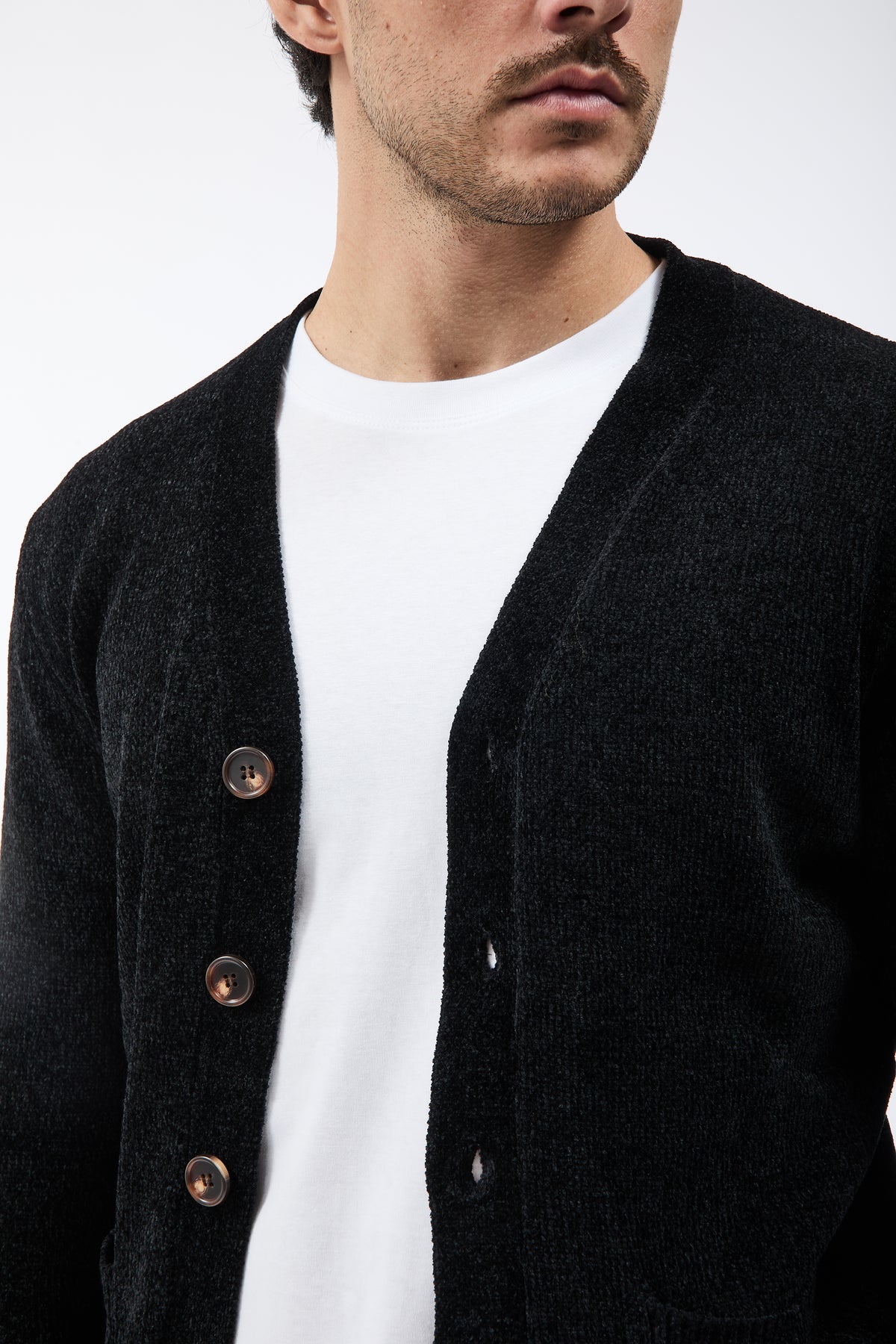Cardigan Over-d Ciniglia Nero M22
