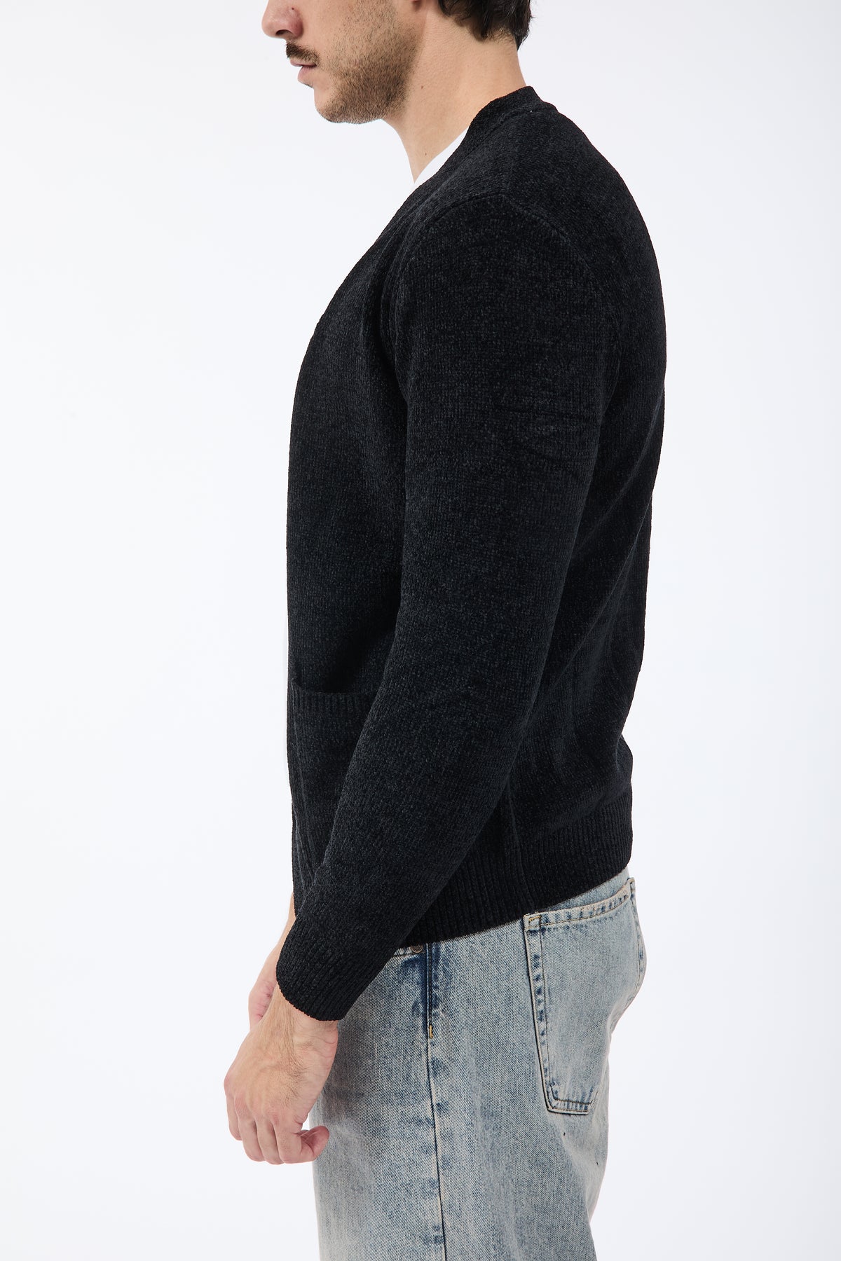 Cardigan Over-d Ciniglia Nero M22