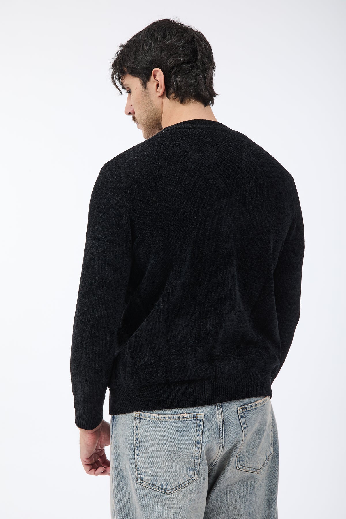 Cardigan Over-d Ciniglia Nero M22