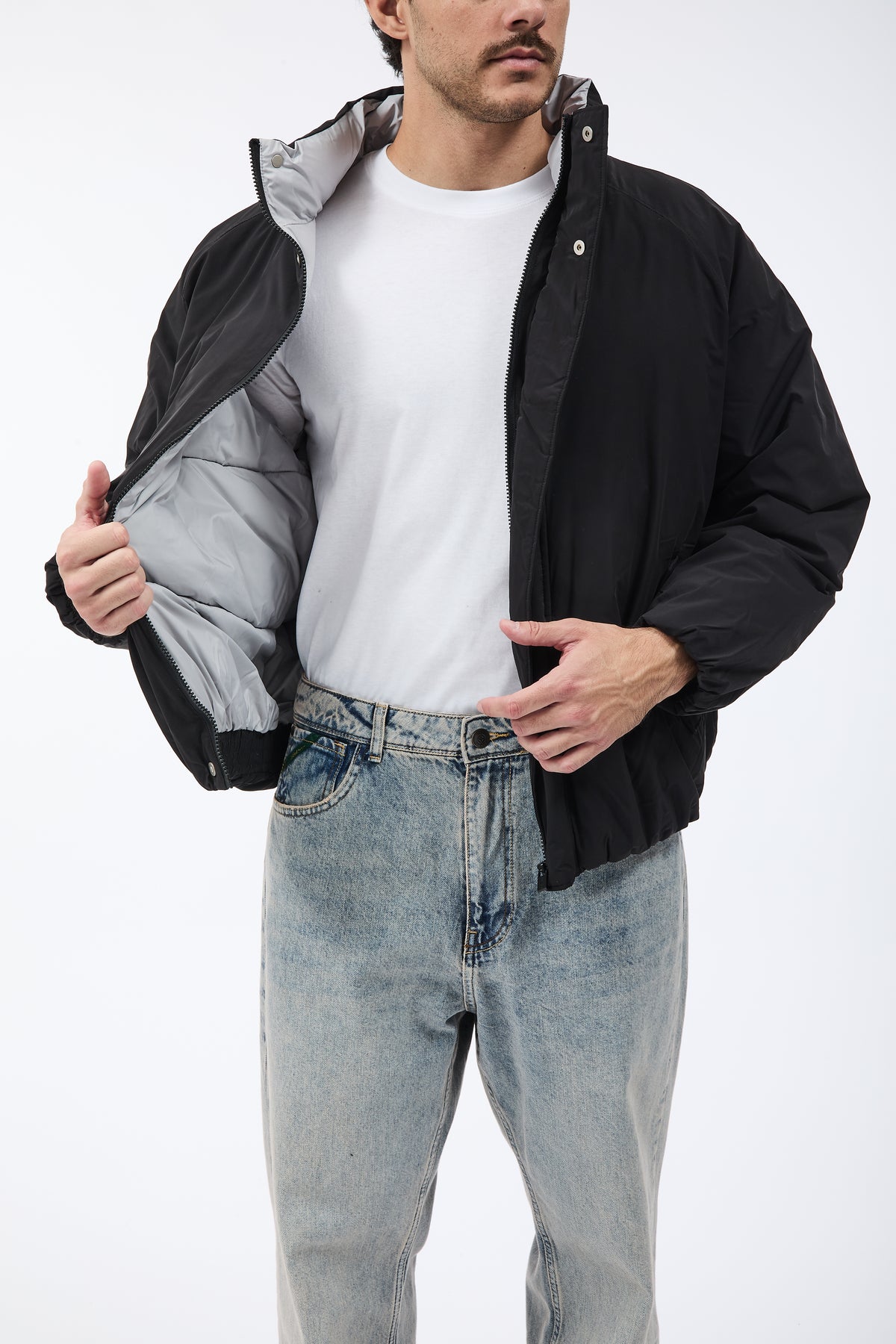Piumino Imperial Cropped Nero 025