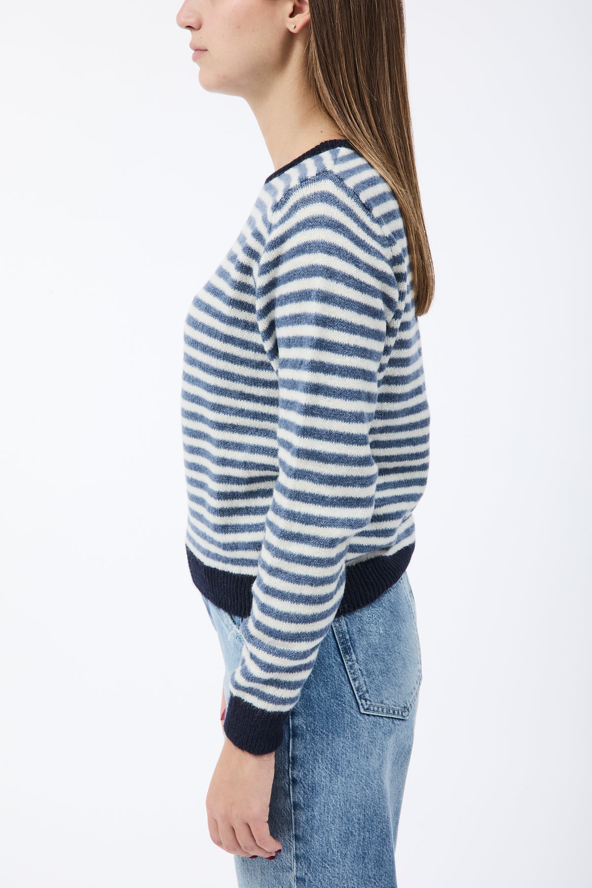 Maglione Lokita Righine Jeans-Panna