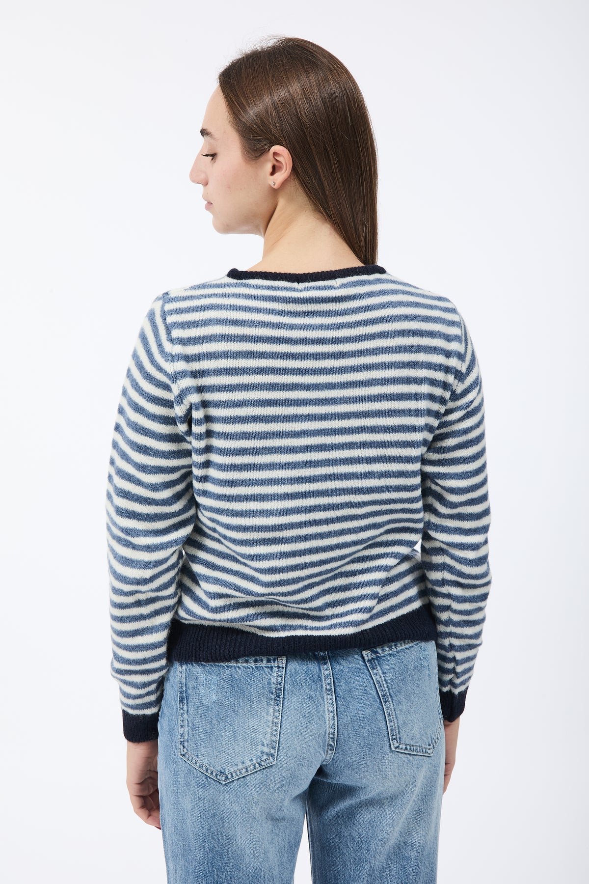 Maglione Lokita Righine Jeans-Panna
