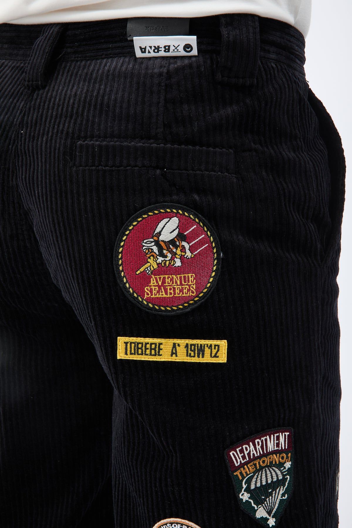 Pantalone Berna Velluto Patch Nero 352