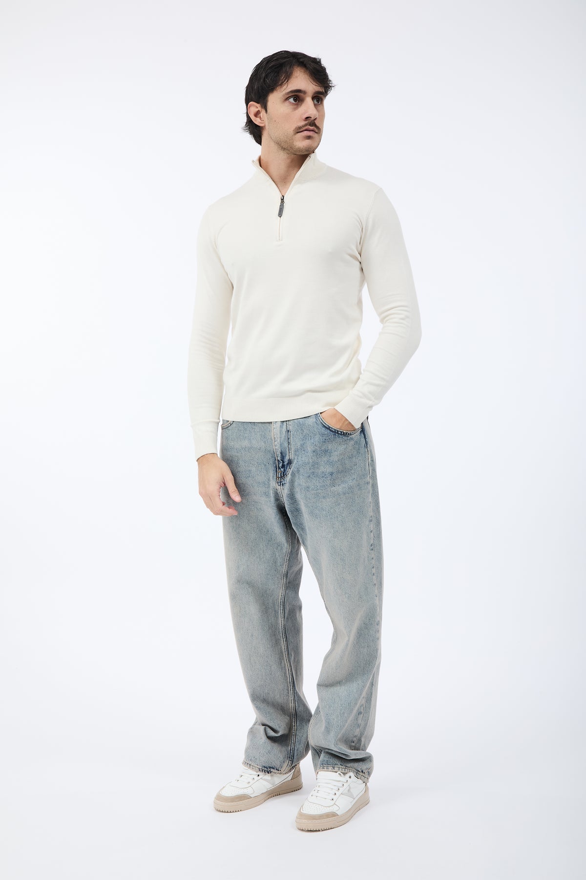 Lupetto Over-d Zip Panna M25