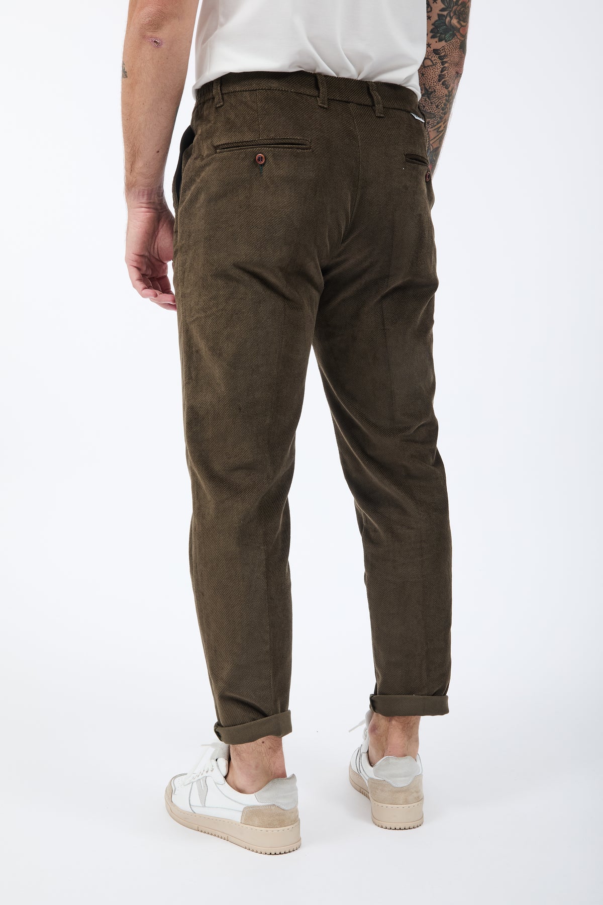 Pantalone Berna Cropped Velluto Oliva 503