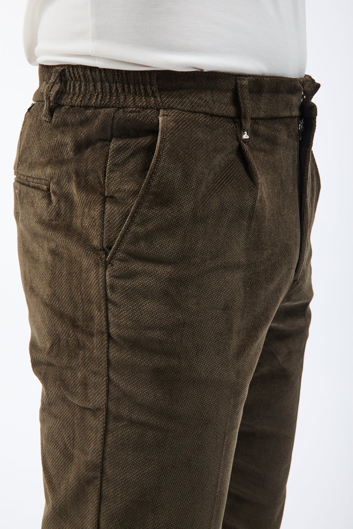 Pantalone Berna Cropped Velluto Oliva 503