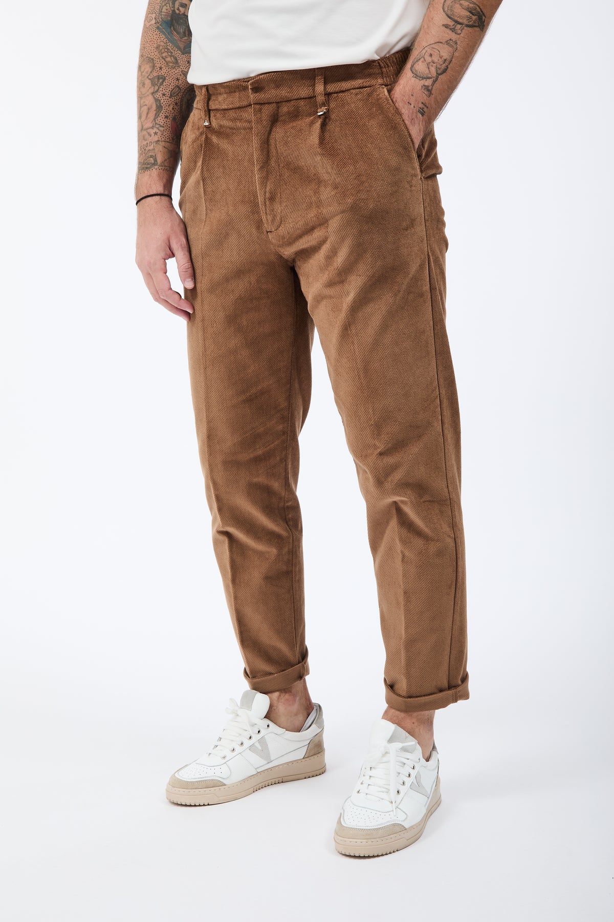 Pantalone Berna Cropped Velluto Biscotto 503