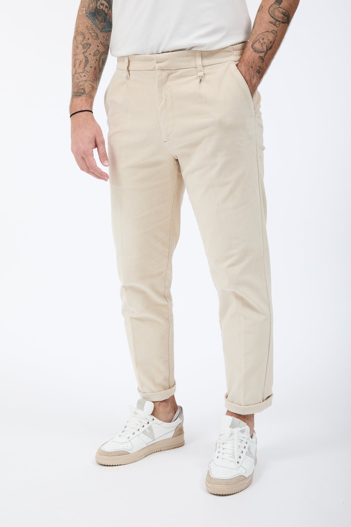 Pantalone Berna Cropped Velluto Panna 503