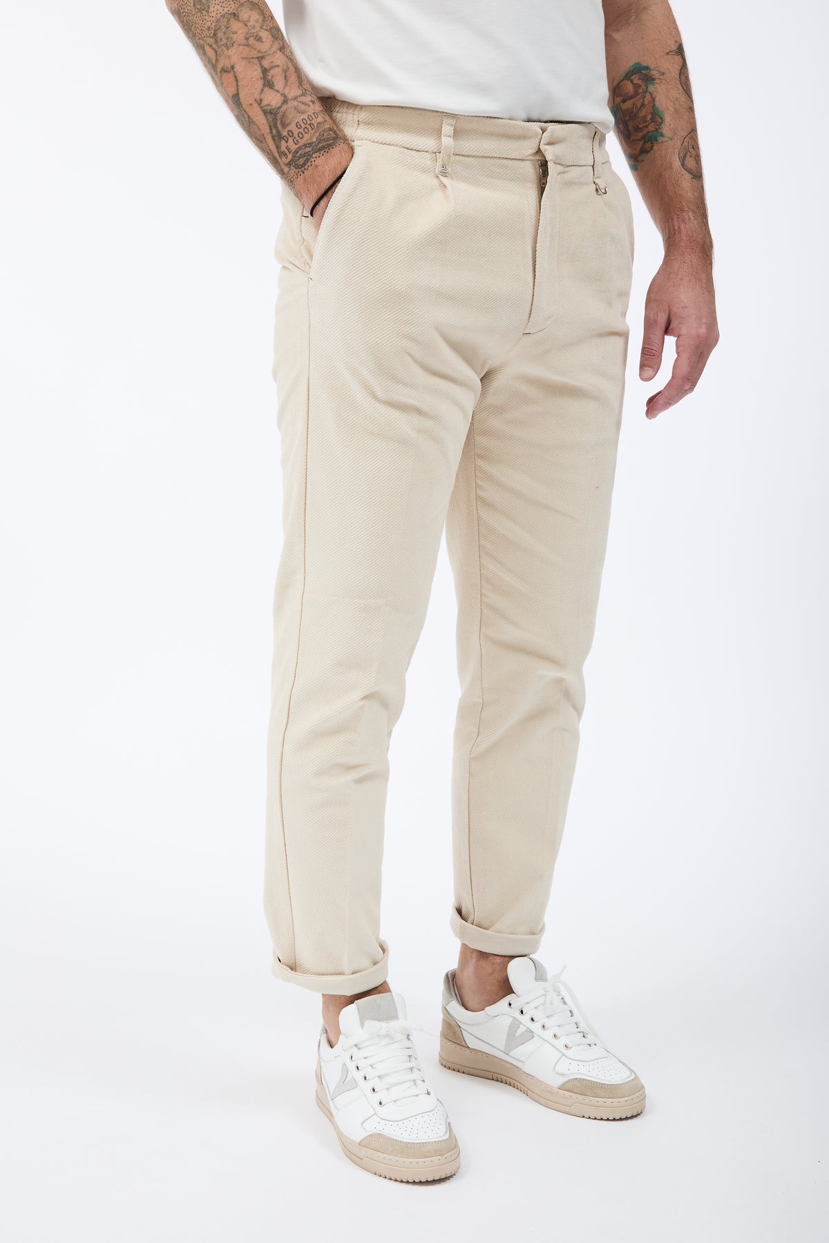 Pantalone Berna Cropped Velluto Panna 503