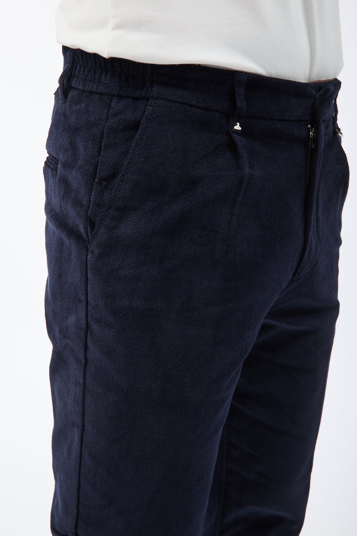 Pantalone Berna Cropped Velluto Blu 503
