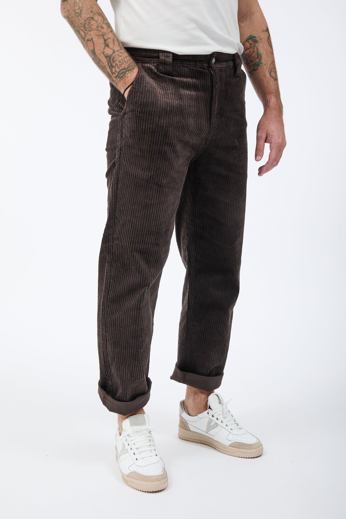 Pantalone Berna Straight Velluto Caffè 373