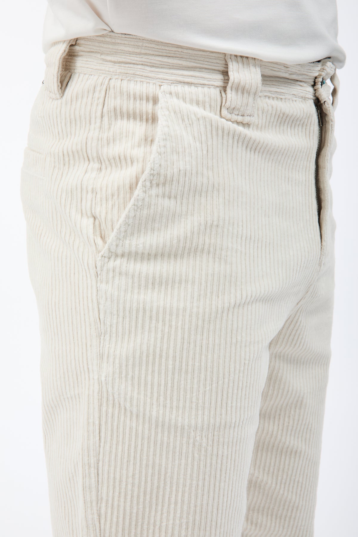 Pantalone Berna Straight Velluto Panna 373