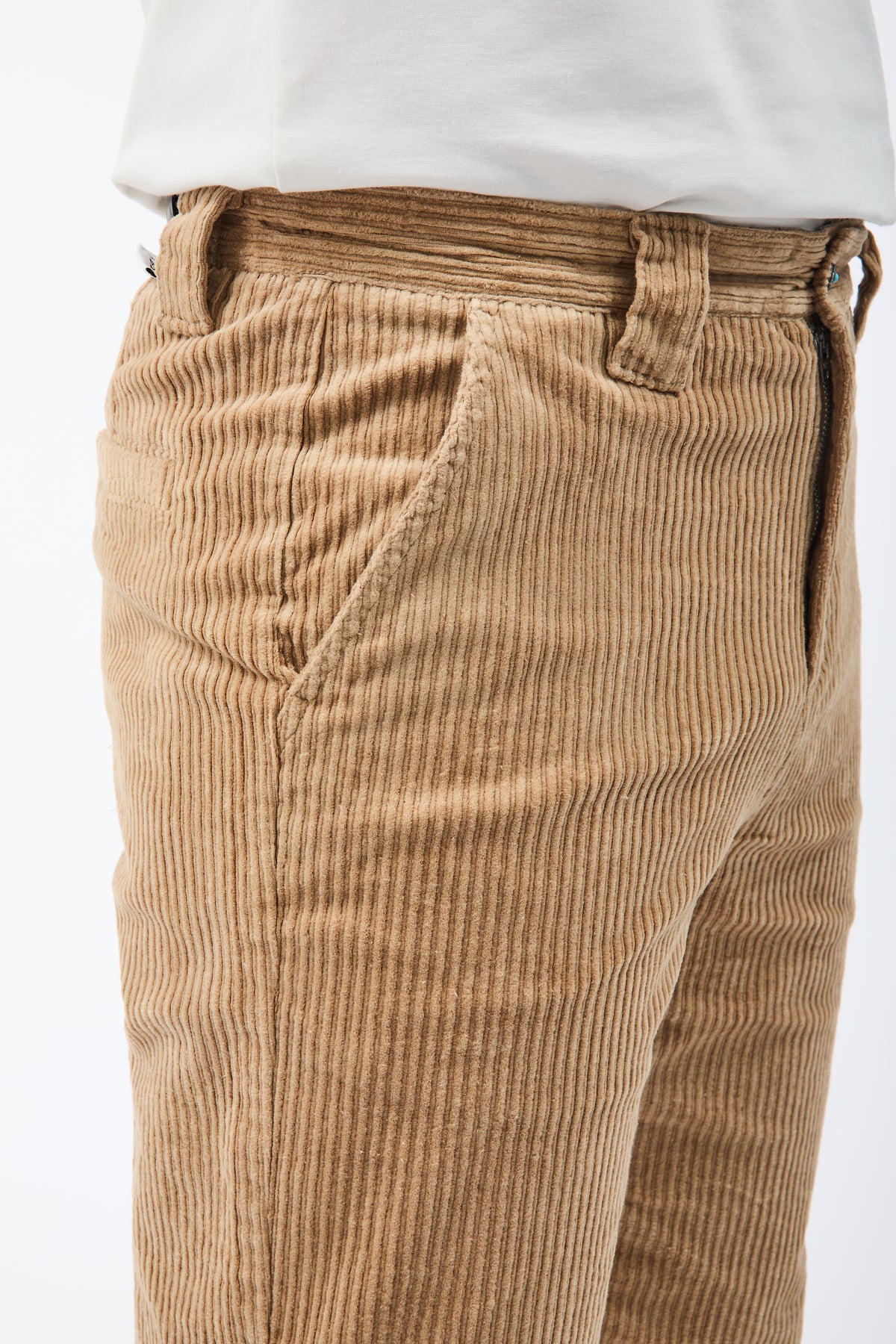 Pantalone Berna Straight Velluto Cammello 373
