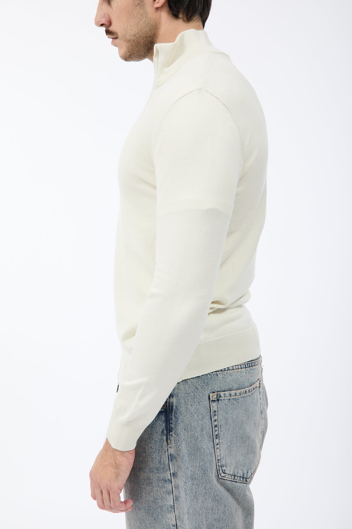 Maglione Gianni Lupo Zip 35138 Panna