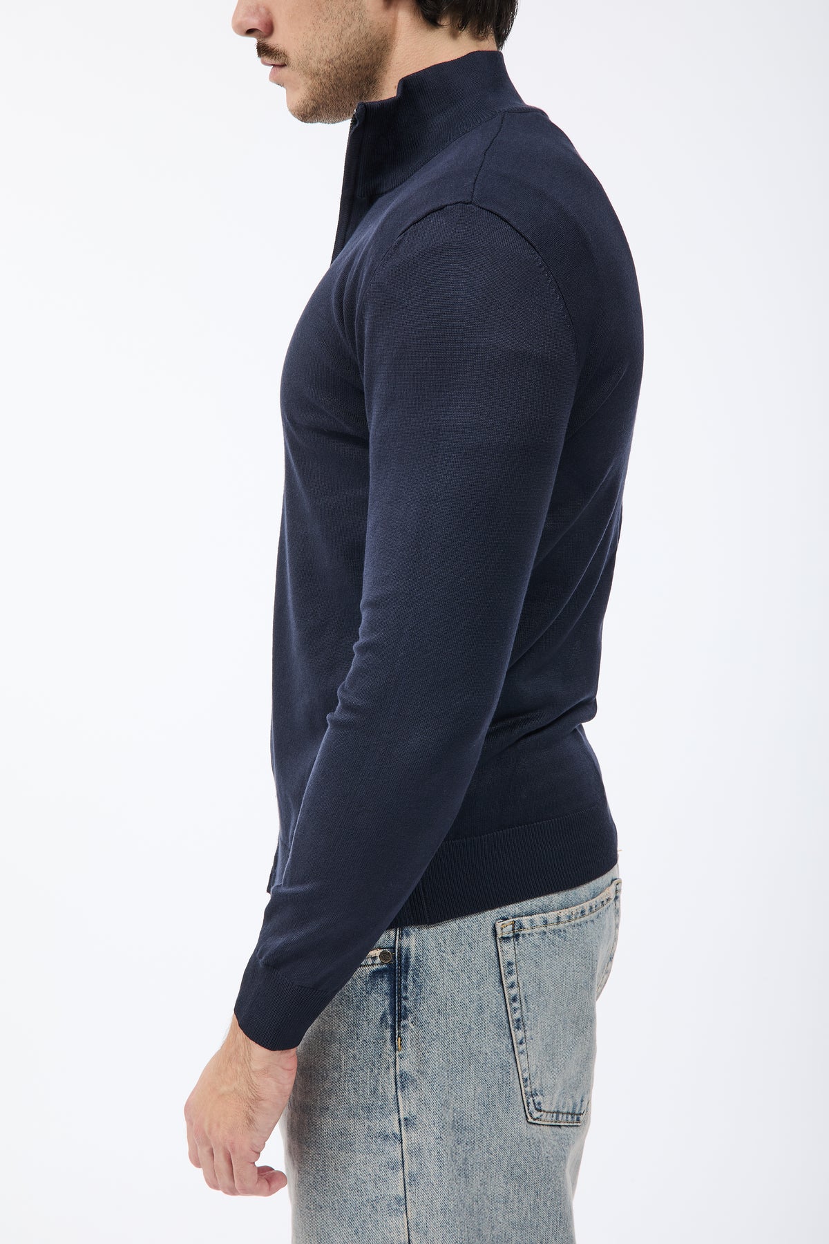 Maglione Gianni Lupo Zip 35138 Navy