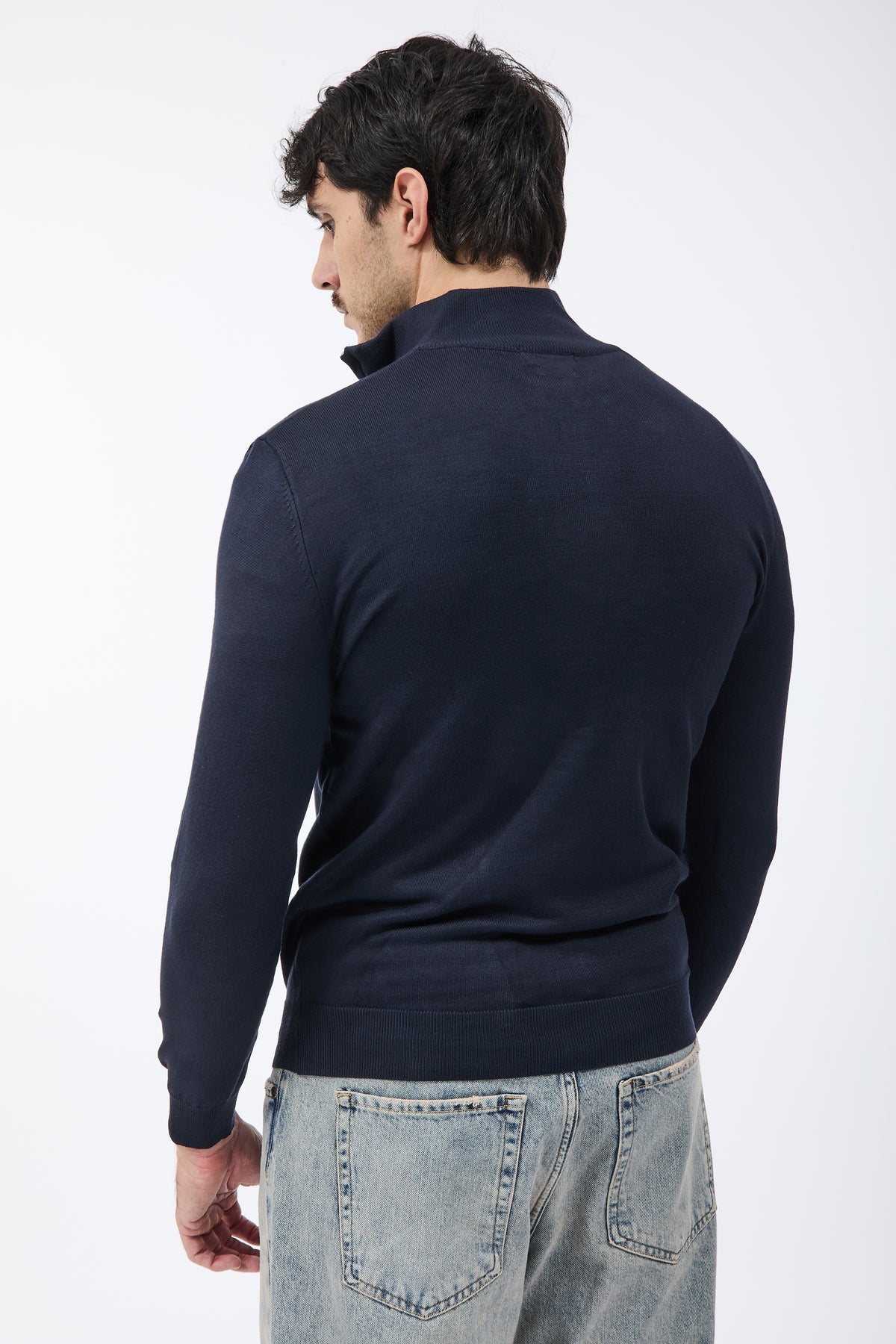 Maglione Gianni Lupo Zip 35138 Navy