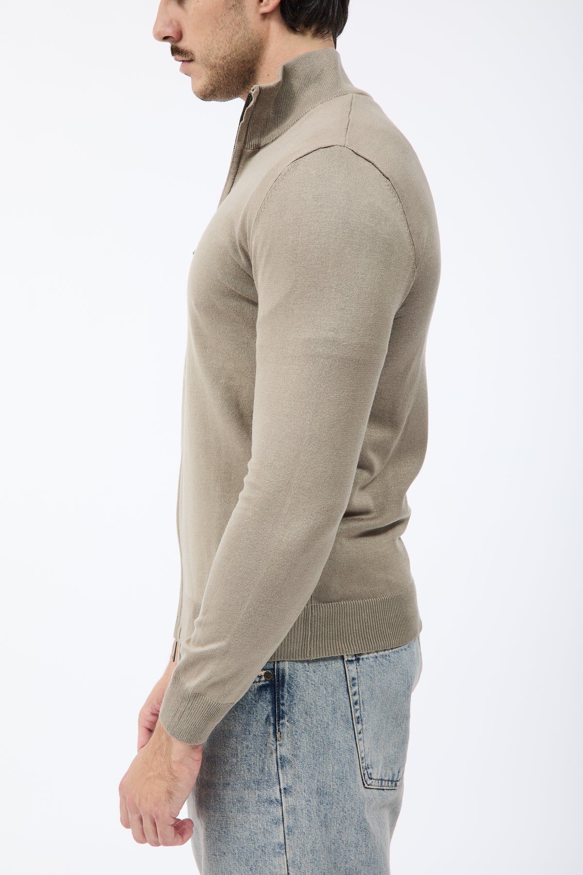 Maglione Gianni Lupo Zip 35138 Cammello