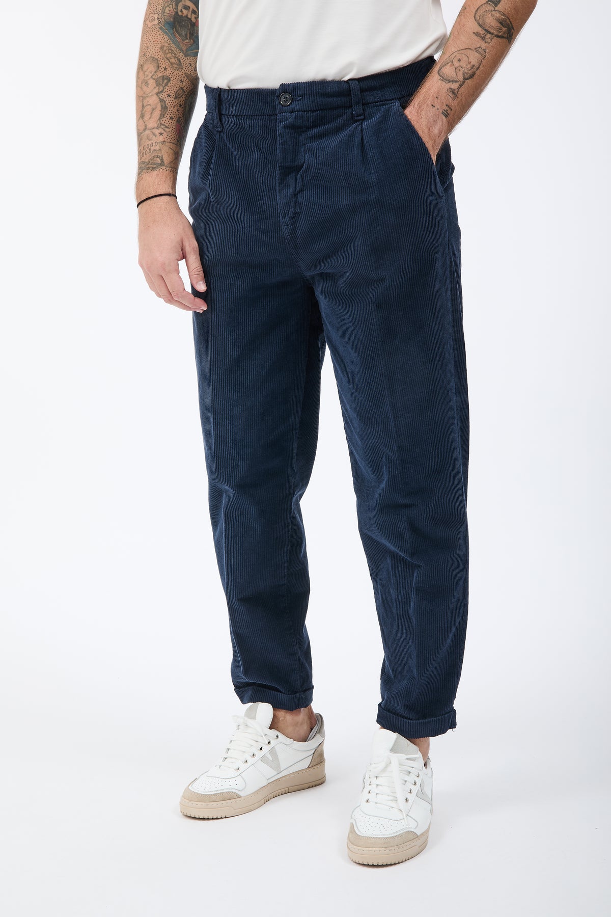 Pantalone Gianni Lupo Velluto Navy 21847