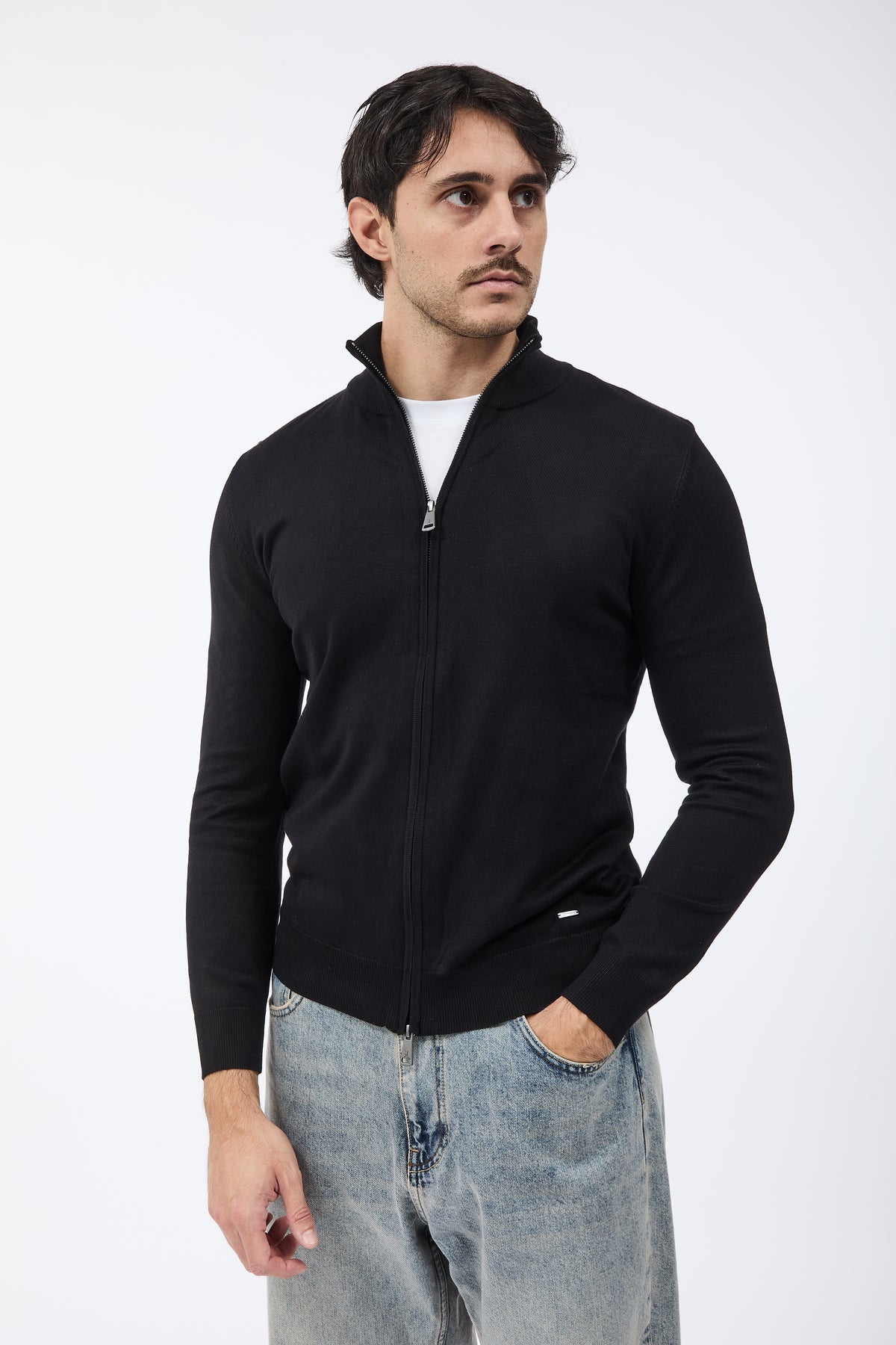 Maglione Gianni Lupo Zip 35138 Nero