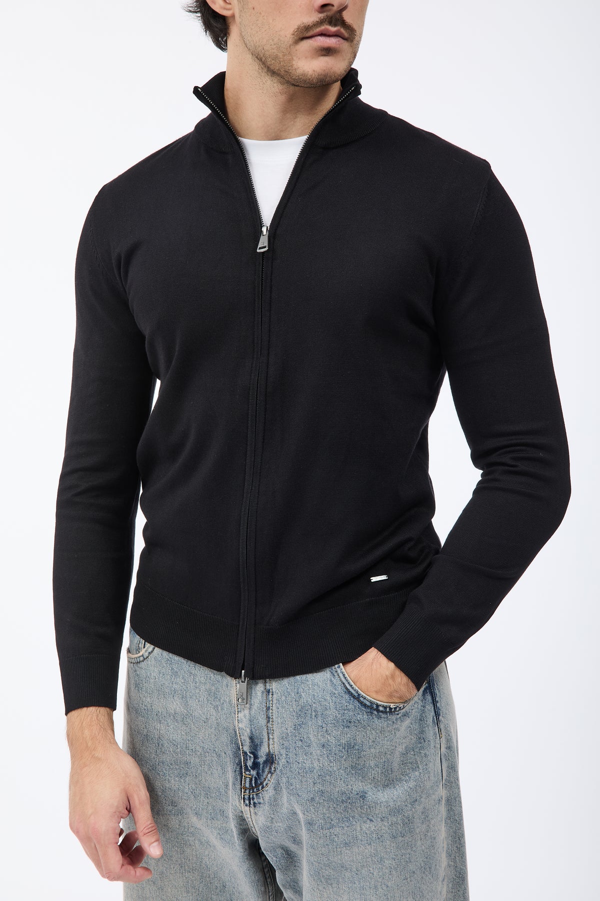 Maglione Gianni Lupo Zip 35138 Nero